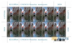 Latvia Lettland Lettonie 2024 UNESCO Architectural heritage Kuldiga bridge old town sheetlet MNH