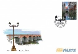 Latvia Lettland Lettonie 2024 UNESCO Architectural heritage Kuldiga bridge old town FDC