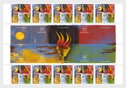 Aland islalnds Åland Finland 2024 Olympic games Paris Olympics block of 10 stamps and 20 labels MNH