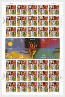 Aland islalnds Åland Finland 2024 Olympic games Paris Olympics sheetlet of 30 stamps and 20 labels MNH