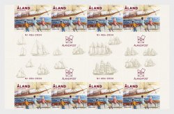 Aland islalnds Åland Finland 2024 Tall Ships Races Regata block of 8 stamps and 16 labels MNH