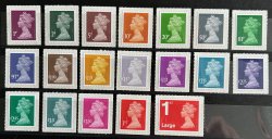 Great Britain United Kingdom 2013-15 Definitives Elizabeth II full set of 19 self-adhesive stamps MNH