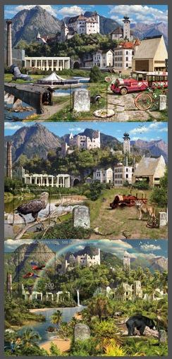 Liechtenstein 2016 Without us Fantastic landscape fauna set of 3 block's in sheetlet MNH