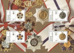 Czech Tschechien Tchèque 2018 100th Anniversary of Independence of Czechoslovakia Orders and Medals block MNH