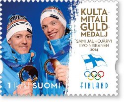 Finland Finnland Finlande 2014 Olympic games Sochi Olympics Gold medals stamp MNH