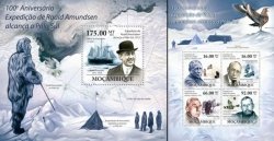 Mozambique 2011 100th Anniversary of Roald Amundsen's Expedition to the South Pole et of 2 block's MNH