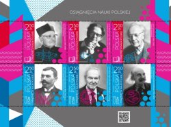 Poland Polen Pologne 2016 Outstanding Polish scientists set of 6 stamps in block MNH