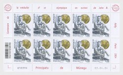 Monaco 2024 Olympic games Paris 1924 Olympics John B. Kelly’s Gold medal sheetlet MNH