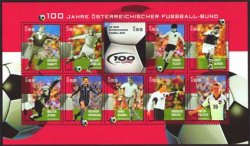 Austria Österreich L'Autriche 2004 100 years of the Football Association sheetlet MNH
