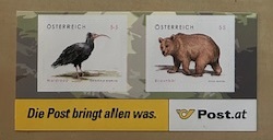 Austria Österreich L'Autriche 2006 Rare animals Bird and bear strip of 2 stamps MNH