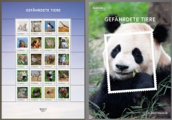 Austria Österreich L'Autriche 2022 Endangered animals Mammals birds special official edition set of 20 stamps in block / sheetlet in booklet MNH