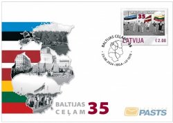 Latvia Lettland Lettonie 2024 35th Anniversary of The Baltic Way limited edition stamp FDC