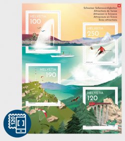 Switzerland Schweiz Suisse 2024 Swiss Attractions Landscapes Railways Sports block MNH