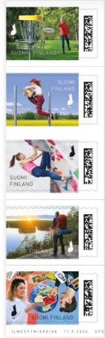 Finland Finnland Finlande 2024 Modern hobbies Postcrossing Hiking Posti set of 5 stamps MNH