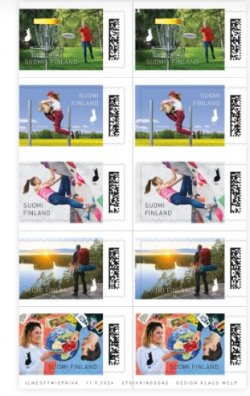 Finland Finnland Finlande 2024 Modern hobbies Postcrossing Hiking Posti sheetlet of 2 sets MNH