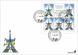 Lithuania Litauen Lituanie 2024 Olympic games Paris Olympics Ukrainian fencers during the wartime BeePost sheetlet FDC