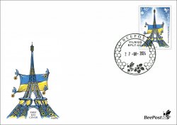 Lithuania Litauen Lituanie 2024 Olympic games Paris Olympics Ukrainian fencers during the wartime BeePost stamp FDC