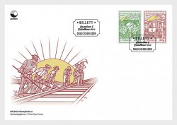 Norway Norvege Norwegen 2024 Rail Anniversaries Train Tram Bridge Set of 2 stamps FDC