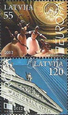 Latvia 2012 Europa CEPT Visit to Latvia Opera Ballet Theatre Riga Set of 2 stamps MNH