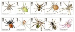Great Britain United Kingdom 2024 Spiders set of 10 stamps in strip MNH