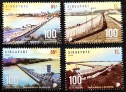 Singapore 2024 100th Johor Causeway Malaysia Joint Issue Bridge Railway train set of 4 stamps MNH