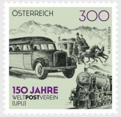 Austria Österreich L'Autriche 2024 UPU 150 joint issue Train Bus post delivery Stamp MNH