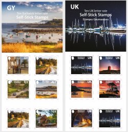 Guernsey UK Great Britain 2024 By Day and Night Landscapes Lighthouse Car Ships set of 2 booklets MNH