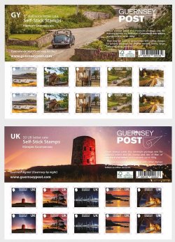 Guernsey UK Great Britain 2024 By Day and Night Landscapes Lighthouse Car Ships set of 2 large booklets MNH