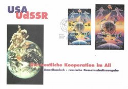 Russia USA 1992 Space exploration Joint issue rare FDC with cancellations of Moscow and Chicago