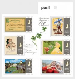 Finland Finnland Finlande 2021 National postcards 150 ann Posti Set of 6 stamps in booklet MNH