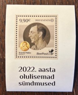 Estonia 2022 Significant events Svante Pääbo Nobel Prize in Psyhiology and medicine BeePost RARE lux-block MNH