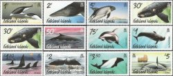 Falkland Islands United Kingdom 2012 Mammals Whales Definitives Set of 12 stamps MNH