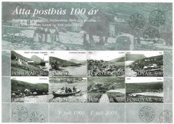 Faroe Islands Denmark 2003 Main post offices 100 ann Set of 8 stamps in block / sheetlet MNH