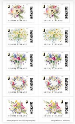 Finland Finnland Finlande 2025 Floristry Art of bouquets Flowers booklet of 2 sets MNH