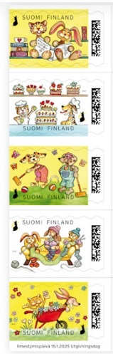 Finland Finnland Finlande 2025 St Valentine Day Set of 5 stamps in strip MNH