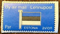 Estonia Estland Estonie 1992 Par Avion Airmail official post label with gum interesting rare MNH