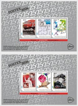 Netherlands Pays-Bas Niederlande 2024 PostEx Exhibition Trains Philately Set of 2 blocks MNH