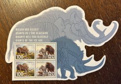Switzerland Schweiz Suisse 2024 Giants of the Ice Age Prehistoric mammals Special block MNH