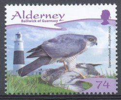 Alderney 2008 Birds of prey and lighthouse Single stamp from set MNH