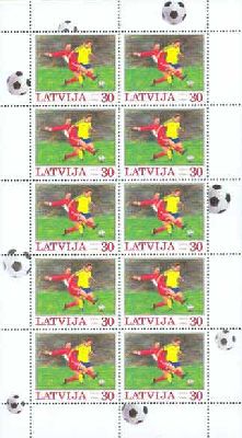 Latvia Lettland Lettonie 2004 Football European Championship in Portugal Soccer Sheetlet MNH