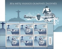 Lithuania 2016 Olympic Games Rio Olympics Special limited edition block / sheetlet in booklet MNH