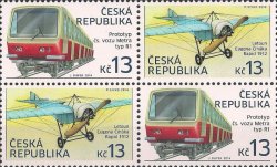 Czech Republic 2014 Historical vehicles Metro train and Airplane block 2x2 of 2 sets MNH