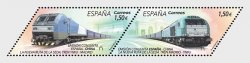 Spain Spanien 2019 Railways Train joint with China New Silk Way Strip of 2 stamps MNH