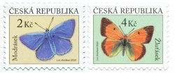Czech Tschechien Tchèque 2020 Butterflies Modrásek and Clouded Yellow Set of 2 stamps MNH