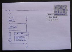 Lithuania 2025 Integration of the Baltic States into the European electricity system Stamp FDC