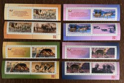 Russia 2025 WWII Animals on the War Dogs Cats Deers Camels 2 sets with all types labels MNH