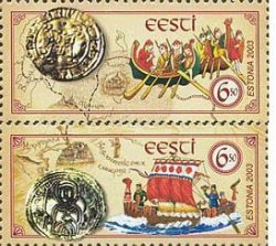 Estonia 2003 The route from the Varangians to the Greeks Joint issue with Ukraine set of 2 stamps MNH