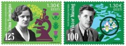 Estonia 2025 Scientists botanists Alma Tomingas Viktor Masing Flowers Orchids Set of 2 stamps MNH