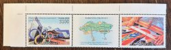 Uzbekistan 2020 Fergana region State Olympic center Set of 2 stamps and label in strip MNH