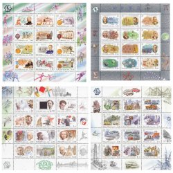 Russia 2000 XX century Culture Science Sport Transport Full set of 48 stamps in 4 sheetlets MNH